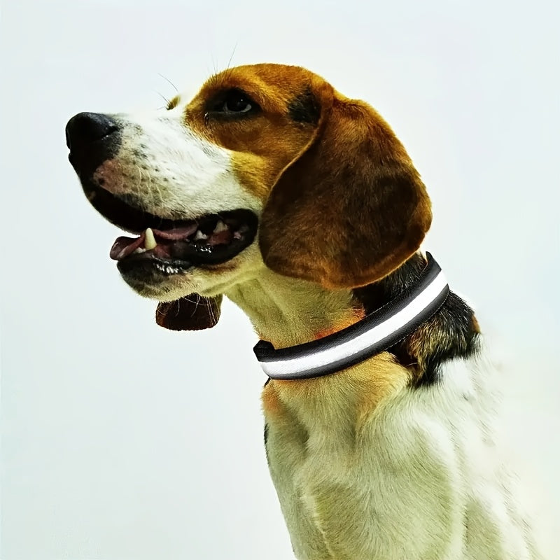 Pet Dogs Adjustable Luminous Collar For Night Safety - Striped Glow-in-the-Dark Collar For Night Walking