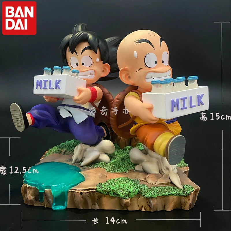 Dragon Ball Z - Figura Goku & Krillin Entrega de Leite 15cm PVC