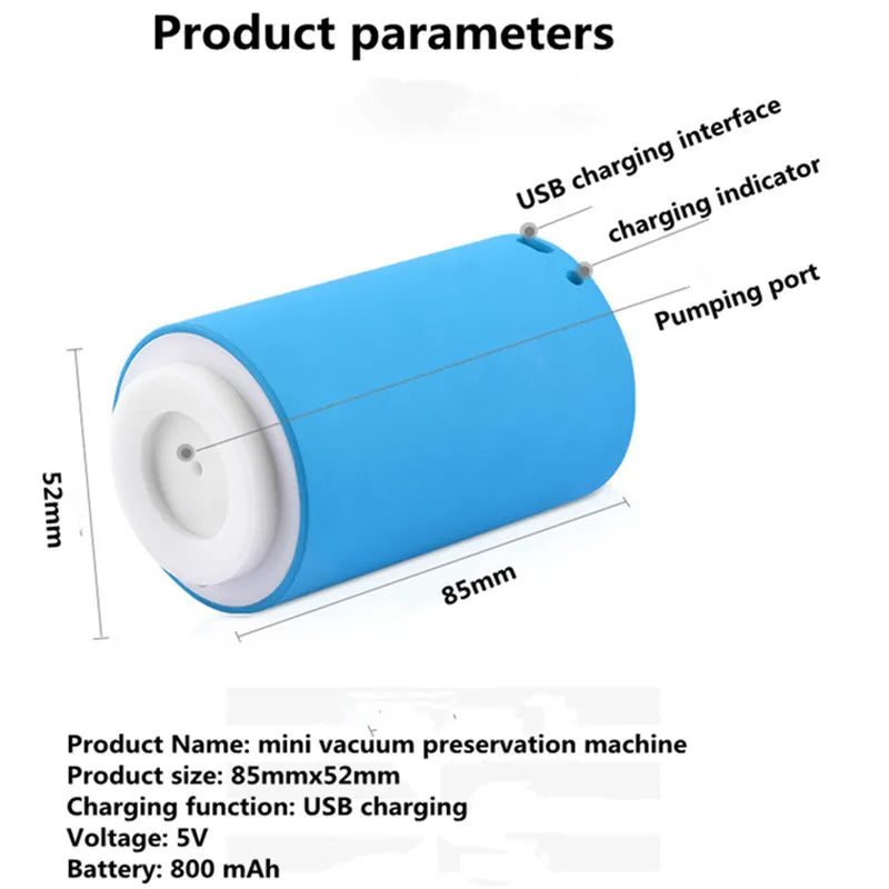 USB Charging Automatic Vacuum Sealer With 5pcs Vacuum Bags For Free Household Handheld Vacuum Saver Food Sealing Machine