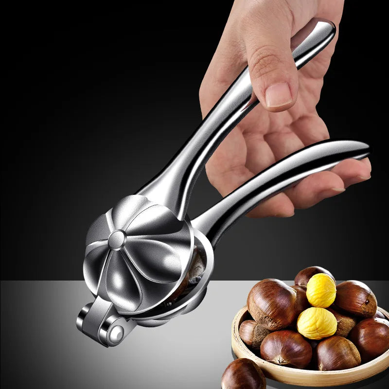 Chestnut Clip Stainless Steel Shell Opener Nut Cracker Sheller Household Chestnut Peeling Walnut Pliers Cutter Kitchen Tool