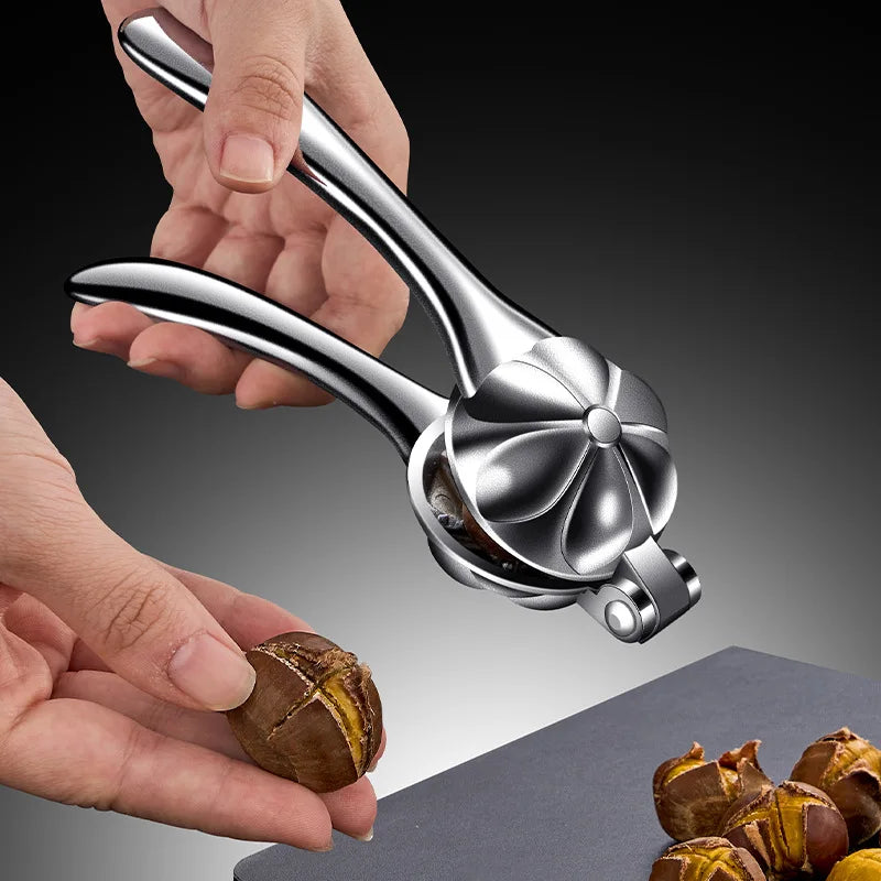 Chestnut Clip Stainless Steel Shell Opener Nut Cracker Sheller Household Chestnut Peeling Walnut Pliers Cutter Kitchen Tool