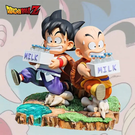 Dragon Ball Z - Figura Goku & Krillin Entrega de Leite 15cm PVC