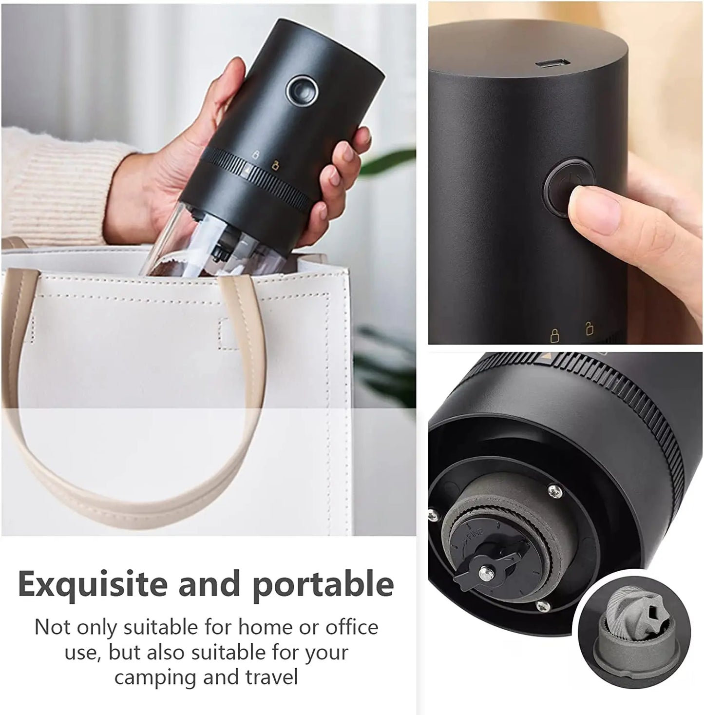 Coffee Grinder TYPE-C USB Charge Professional Ceramic Grinding Core Coffee Beans Mill Grinder New Upgrade Portable Electric