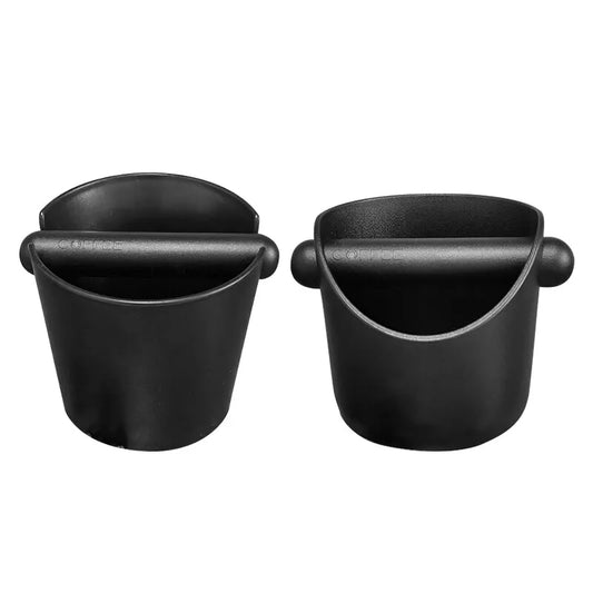 Coffee Knock Box Espresso Dump Bin For Coffee Grounds with Removable Knock Bar and Non Slip Base Gift Black Round