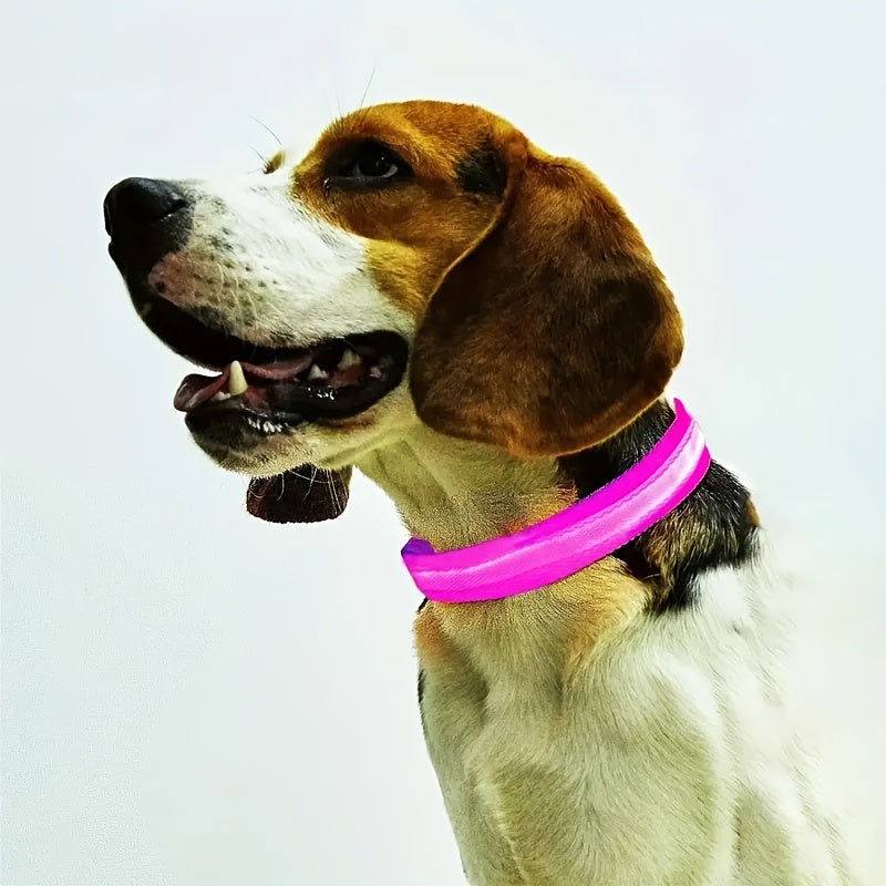 Pet Dogs Adjustable Luminous Collar For Night Safety - Striped Glow-in-the-Dark Collar For Night Walking